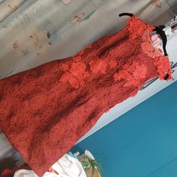 chinese dress ladies Sleeveless Lace Sheath 14 / Merlot